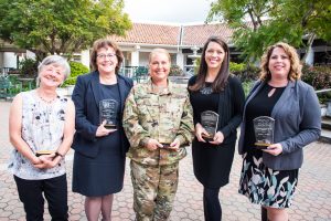 2019 Women of Distinction Awardees (left to right): Eve Vigil, DJ Pittenger, Simone Hosey, Janet Wallace and Jessica Lorrance.